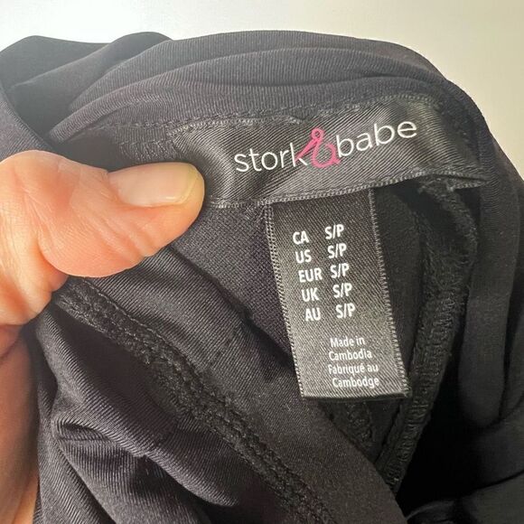 Stork & Babe Black Maternity Dress Pants Stretch - Picture 7 of 7